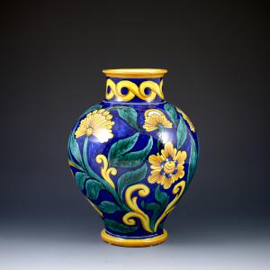Vaso com decoração floral - Manufatura Cantagalli, 1895-1900 aprox.